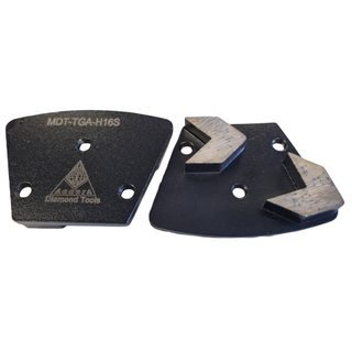 Surface Grinding Segments - Soft Concrete - (Trapezoid Arrows - M6 Holes)