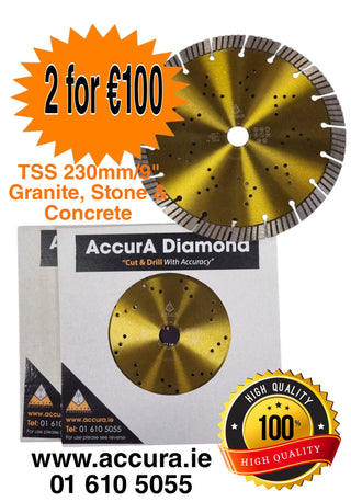 2 x TSS 230mm Granite/ Stone/ Concrete Blade Special