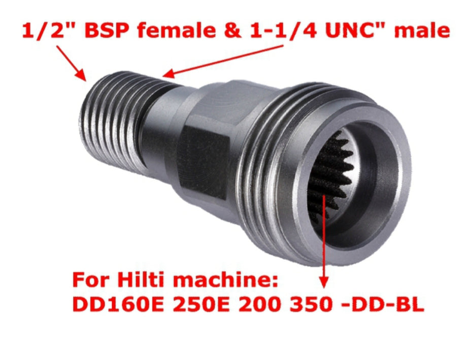 Hil-DD200-ADP- Hilti Adaptor 1/2"F-1  1/4" UNC M  Hilti DD Series