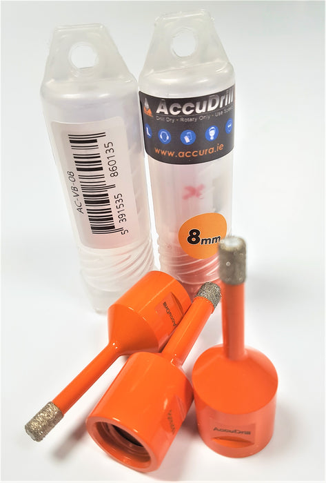 AccuDrill Porcelain Tile Drill Bits M14 Dry (Grinder) 6mm - 125mm