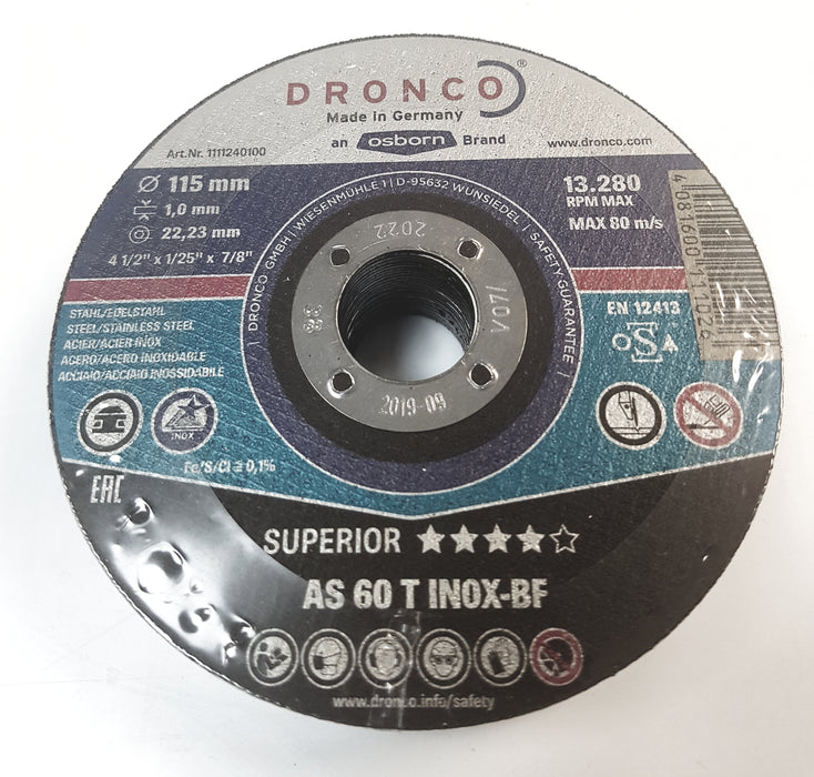 Dronco Steel Cutting Discs Abrasive/Silicon Carbide Discs 115mm-350mm