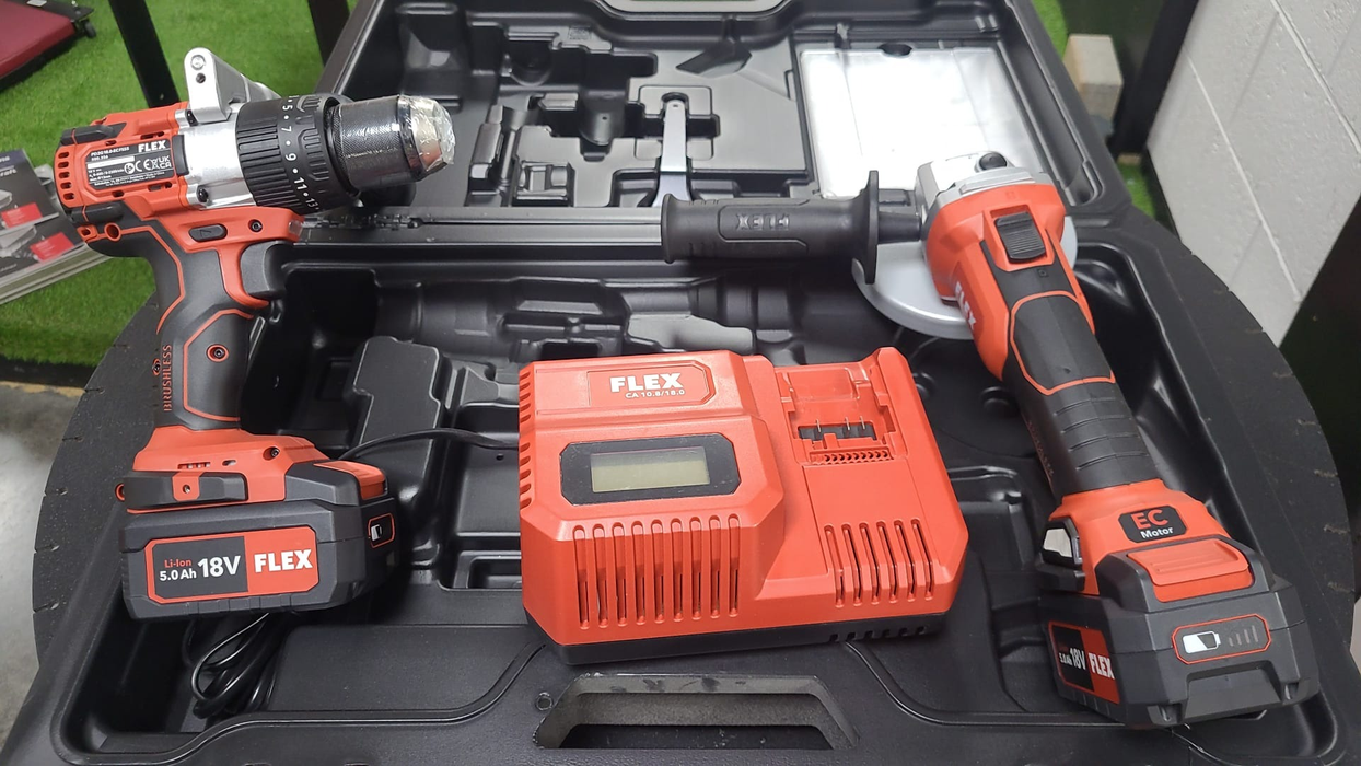 FLEX Drill PD 2G and Angle Grinder L125 Kit Offer
