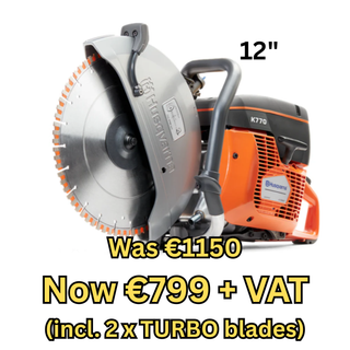 Husqvarna K770 12" Consaw with 5 Turbo Blades (Was€1150 - Now €799)