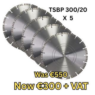 TSBP0300/20 Turbo Concrete Blades X 5 (Was €550 - Now €300)