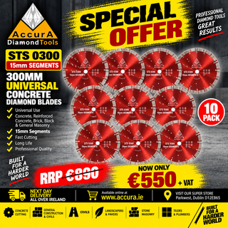 Special Offer 15 - STS 0300 (15mm segment) Concrete Diamond Blades (10 pack)