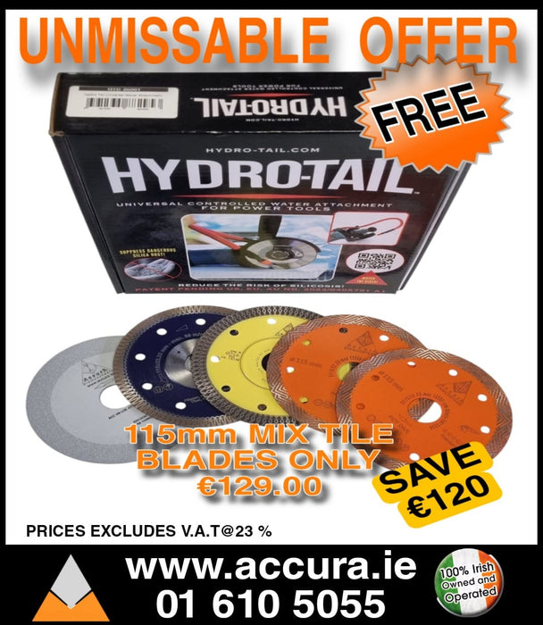 5 x 115mm Mix Tile Blades & Hydrotail Offer