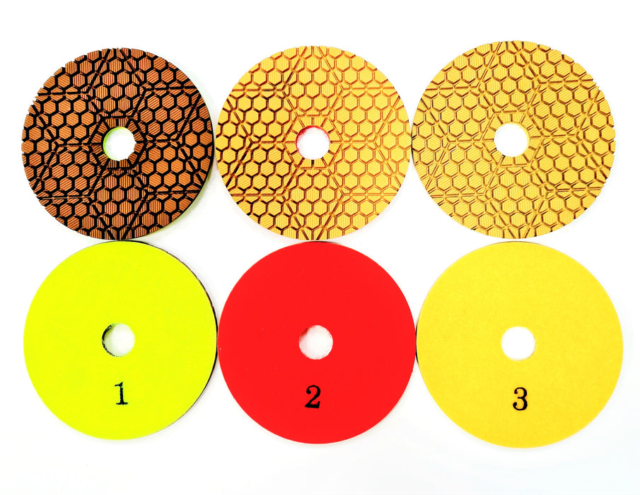 3 Step Wet/ Dry Polishing Pad 100mm Velcro Back