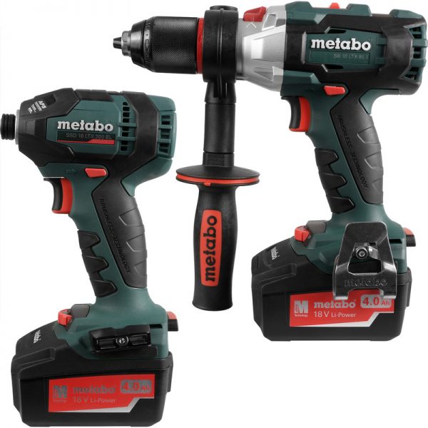 Metabo 18v Li-Ion Twin pack Combi Drill + Impact driver