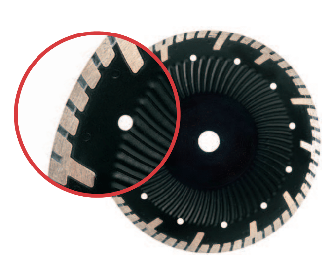 CTSS- Continuous Turbo Side Spoke Blade with Wave Core for  Granite & Concrete